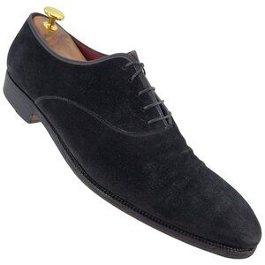 Salvatore Ferragamo Italy Men size 13D Black Suede Dress Shoes Plain-toe Oxfords